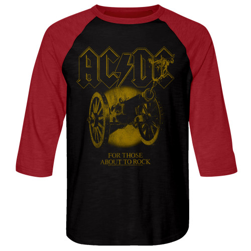 AC/DC Smoking Canon Raglan T-Shirt - Black