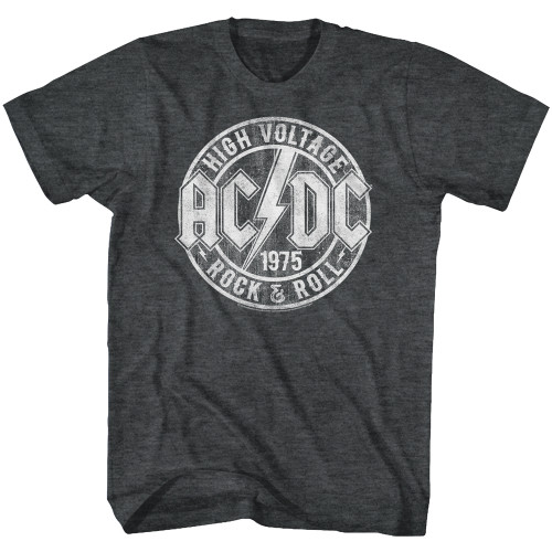 AC/DC Distressed Rock & Roll 1975 T-Shirt - Black