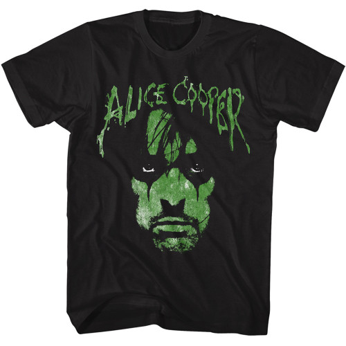 Alice Cooper Green Face T-Shirt - Black