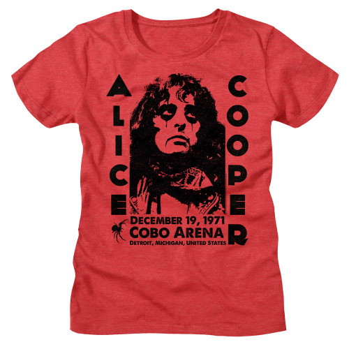 Alice Cooper Cobo Arena 1971 Woman's T-Shirt - Red