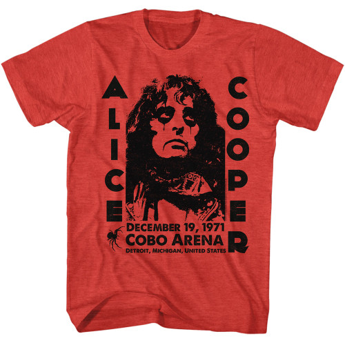 Alice Cooper Cobo Arena 1971 T-Shirt - Red