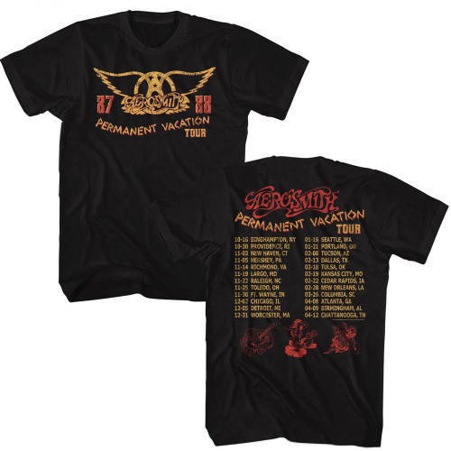 Aerosmith Permanent Vacation Tour T-Shirt - Black