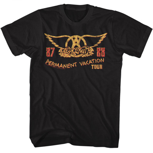 Aerosmith Permanent Vacation Tour 1987-88 T-Shirt - Black