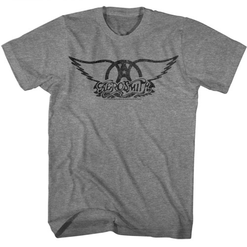 Aerosmith Black Logo T-Shirt - Gray