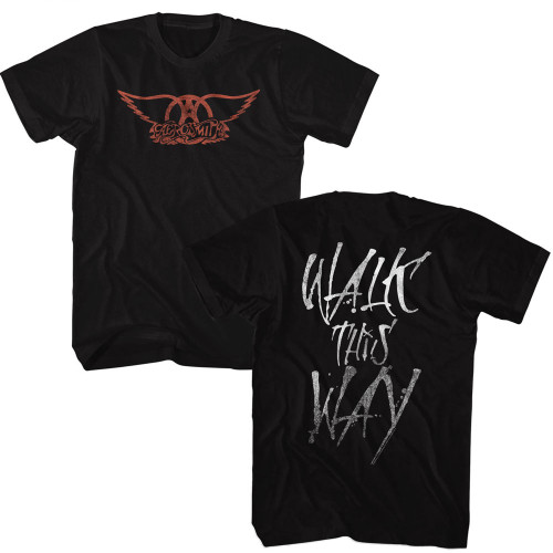 Aerosmith Walk This Way F/B T-Shirt - Black