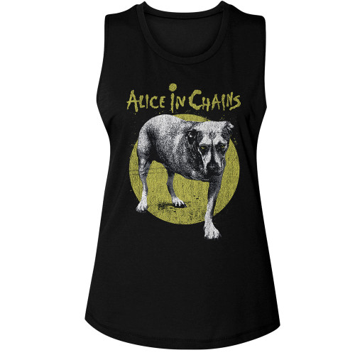 Alice in Chains Self Titled Dog Ladies Muscle Tank - Black