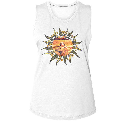 Alice in Chains Sun Ladies Muscle Tank - White