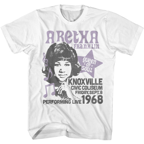 Aretha Franklin Knoxville 1968 T-Shirt - White