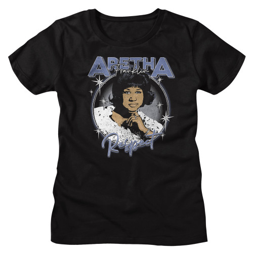 Aretha Respect Circle Women's T-Shirt - Black