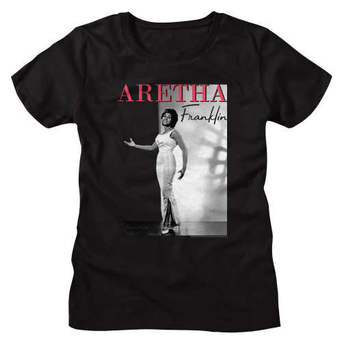 Aretha Franklin Two Tone Women's T-Shirt - Black