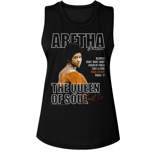 Aretha Franklin Queen Of Soul Women's Tank Top - Black