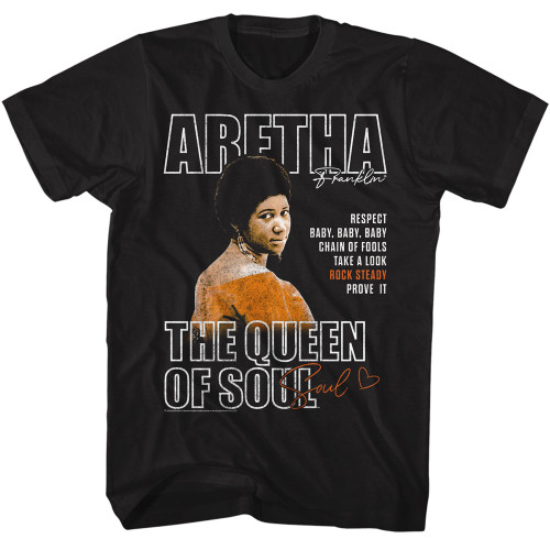 Aretha Franklin Queen Of Soul T-Shirt - Black