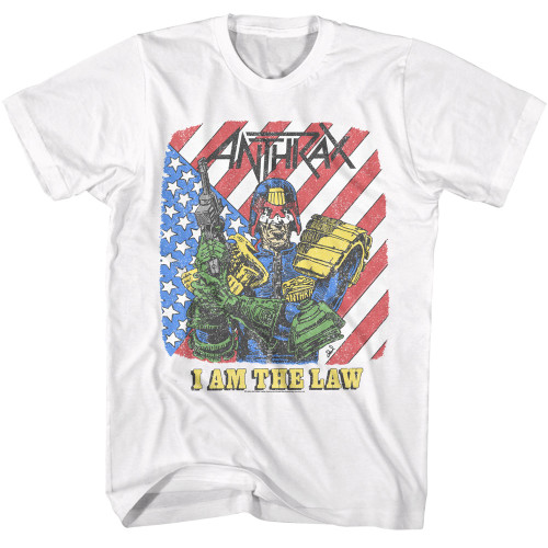 Anthrax I Am The Law T-Shirt - White