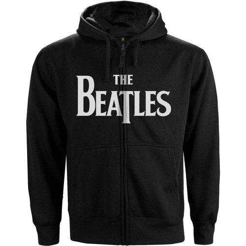 The Beatles Drop T Logo Zip Up Hoodie - Black