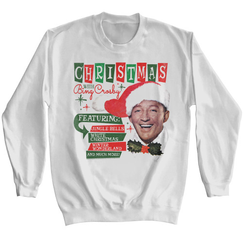 Bing Crosby Christmas Songs Sweatshirt - White