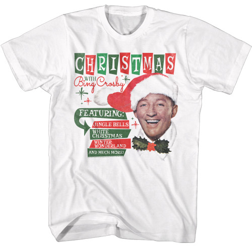 Bing Crosby Christmas Songs T-Shirt- White