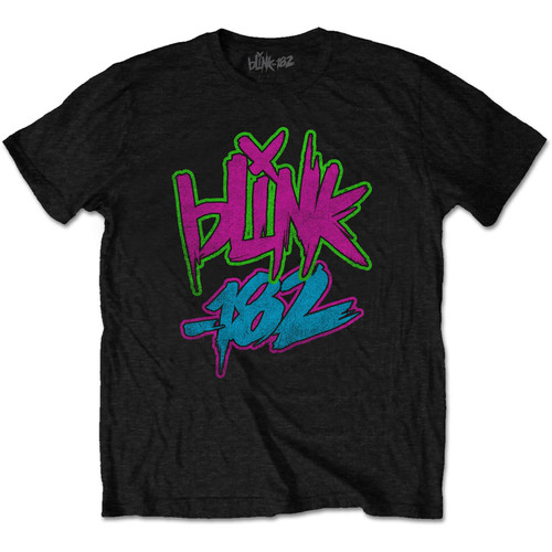 Blink-182 Neon Logo T-Shirt - Black