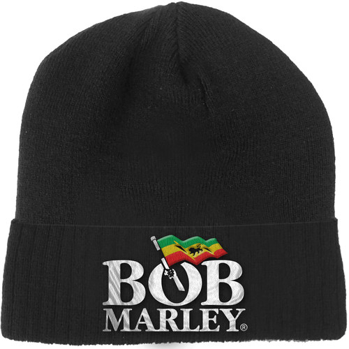 Bob Marley Flag w/ Logo Beanie - Black