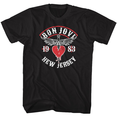 Bon Jovi New Jersey 1983 T-Shirt - Black