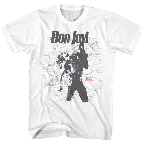 Bon Jovi New Jersey Map T-Shirt