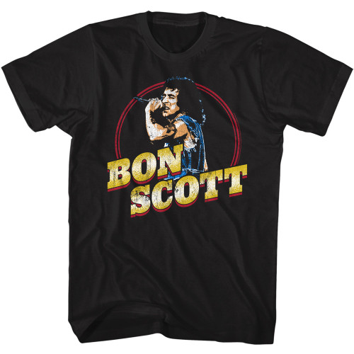 Bon Scott Gold Name T-Shirt - Black