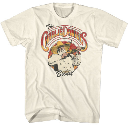 Charlie Daniels Band Logo and Fiddle T-Shirt - Tan