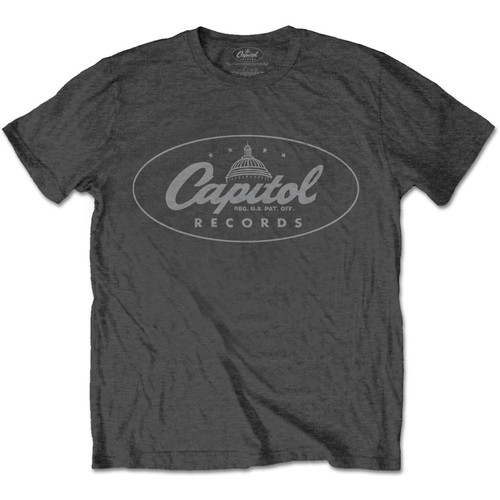 Capitol Records Classic Logo Grey T-Shirt - Gray