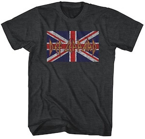 Def Leppard Union Jack on Graphite Heather T-Shirt