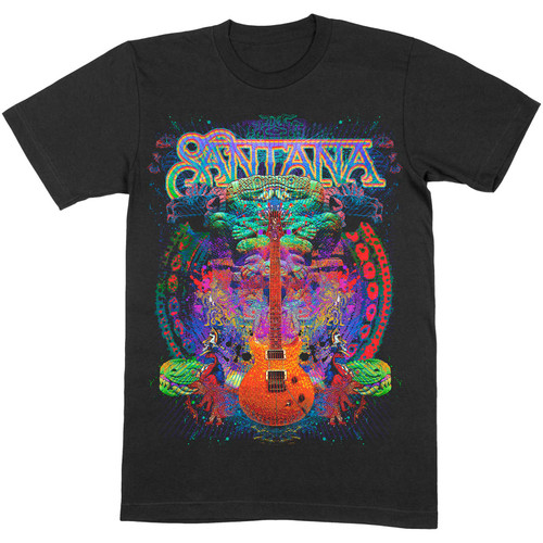 Santana Psychedelic Guitar T-Shirt - Black