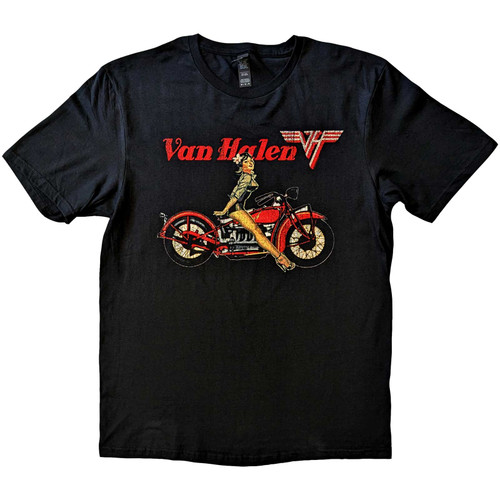 Van Halen Biker Pin Up T-Shirt - Black