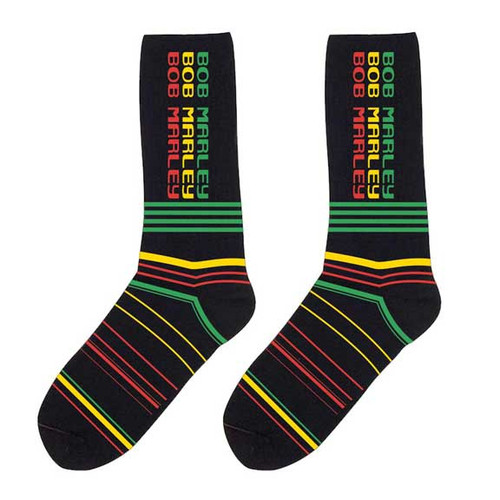 Bob Marley Rasta Stripe Crew Sock